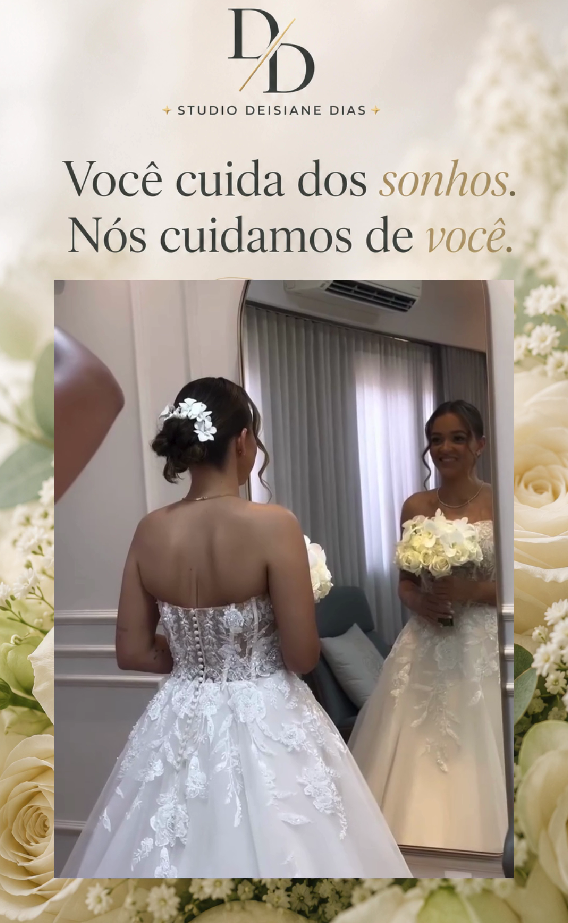 Projeto de posicionamento e campanha Dia da Noiva do Studio Deisiane Dias